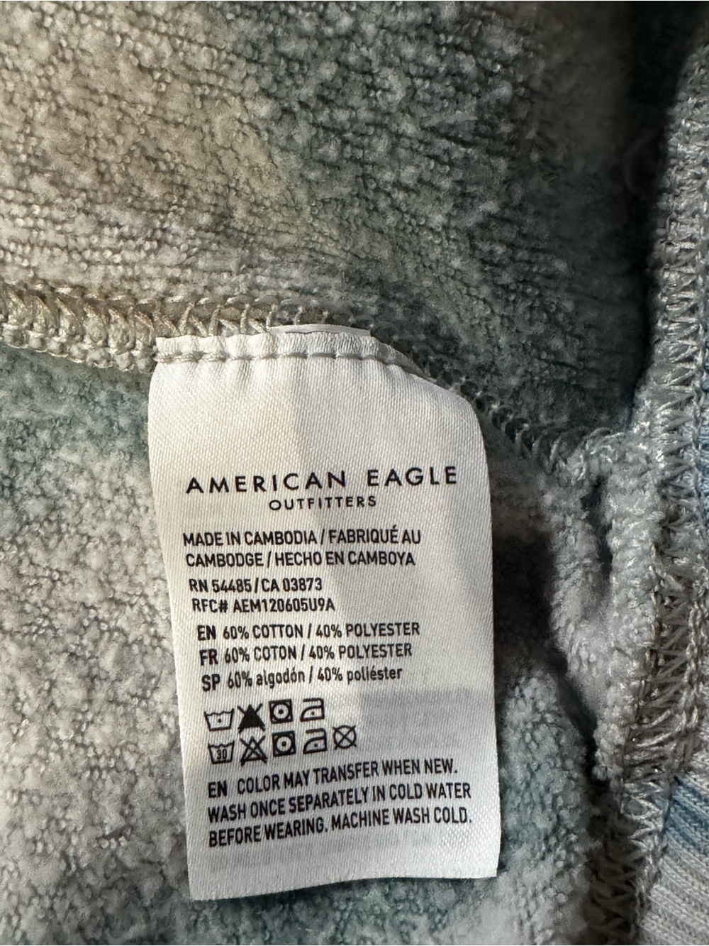 American Eagle Outfitters Tie-Dye Crewneck Sweatshirt - Blue, White & Gray - Picture 6 of 6